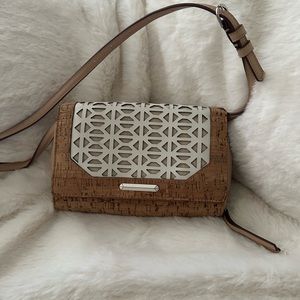 Stella & Dot cork crossbody purse. with card slots, wallet and cell phone pocket